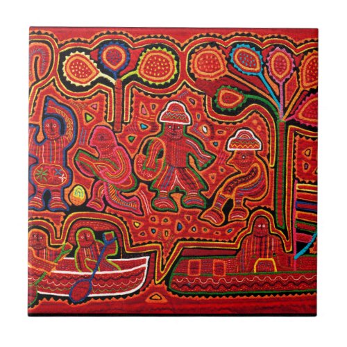 Cuna Indian Men in Cayucos Tile