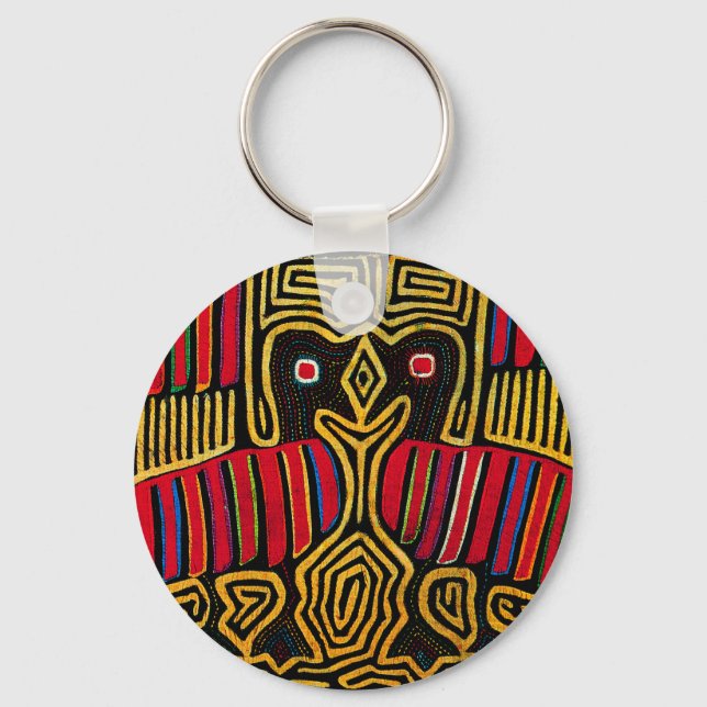 Cuna Indian Mola Duck Design Keychain (Front)