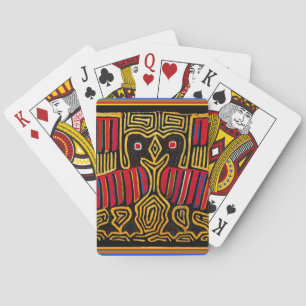 Cuna Indian Mola Duck Design Poker Cards