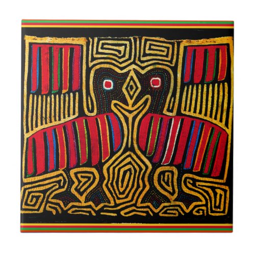 Cuna Indian Mola Duck Design Tile