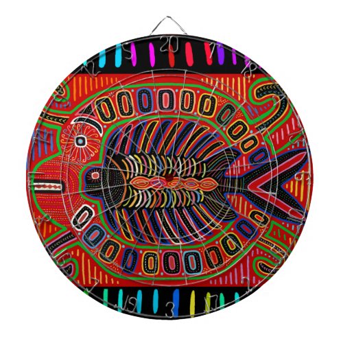 Cuna Indian Mola Flying Fish Dart Board