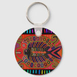 Cuna Indian Mola Flying Fish Keychain