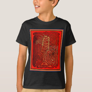 Cuna Indian Tribal Lobster Skeleton T-Shirt
