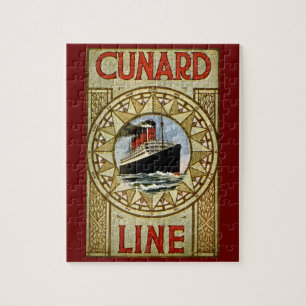 Cunard Cruise Line Travel Poster Vintage Titanic Jigsaw Puzzle