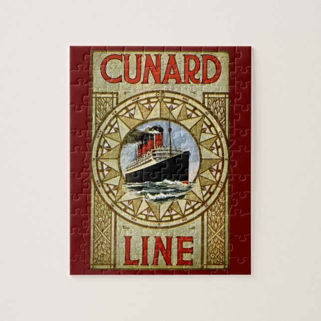 Cunard Cruise Line Travel Poster Vintage Titanic Jigsaw Puzzle (Vertical)