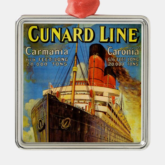 Cunard Line ~ Carmania and Caronia Metal Ornament (Front)