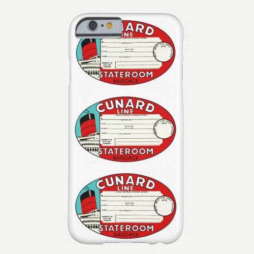 Cunard Line Luggage Label Barely There iPhone 6 Case