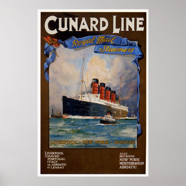 Cunard Line - Lusitania Poster (Front)
