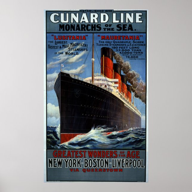 Cunard Line Monarchs of the Sea Poster (Front)