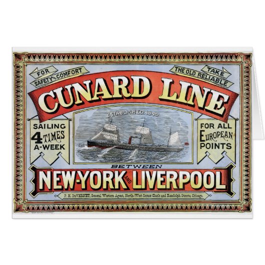 Cunard Line New York Liverpool Poster (Front Horizontal)
