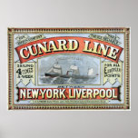 Cunard Line New York-liverpool Vintage Poster at Zazzle