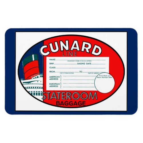 Cunard Line Stateroom Luggage Tag Magnet