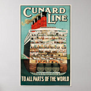 Cunard Line (To all Parts of the World) Poster