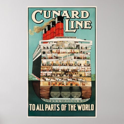 Cunard Line _ Vintage Travel Poster