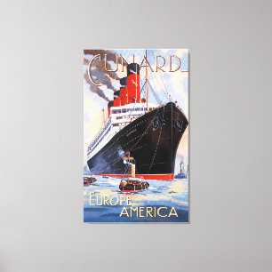 CUNARD OCEAN LINER AQUITANIA CANVAS PRINT
