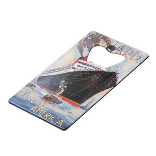 CUNARD OCEAN LINER AQUITANIA CREDIT CARD BOTTLE OPENER