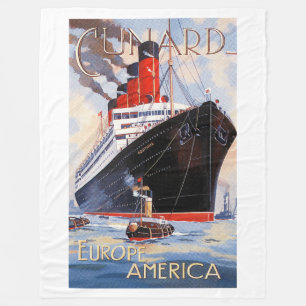CUNARD OCEAN LINER AQUITANIA FLEECE BLANKET