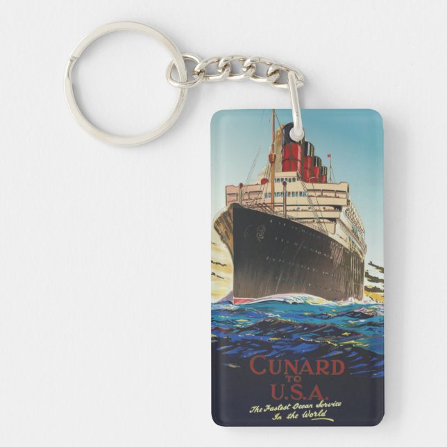 CUNARD OCEAN LINER AQUITANIA KEY RING (Front)