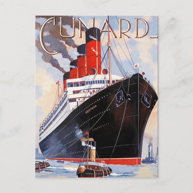 CUNARD OCEAN LINER AQUITANIA POSTCARD (Front)