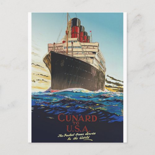 CUNARD OCEAN LINER AQUITANIA POSTCARD