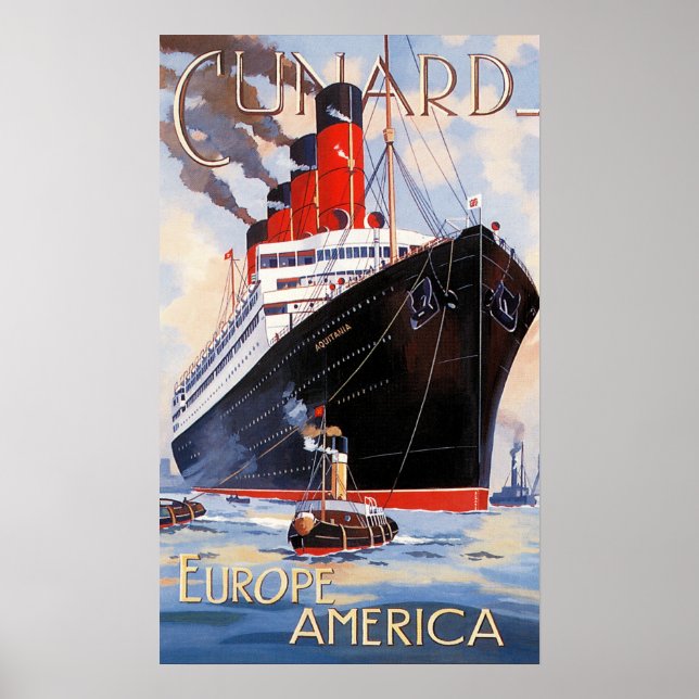CUNARD OCEAN LINER AQUITANIA POSTER (Front)