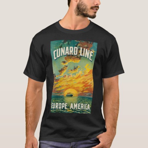 CUNARD OCEAN LINER EUROPE AMERICA T_Shirt