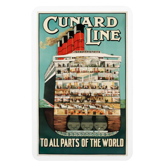 Cunard Ocean Liner Steamship Luxury Liner Poster Magnet Zazzle