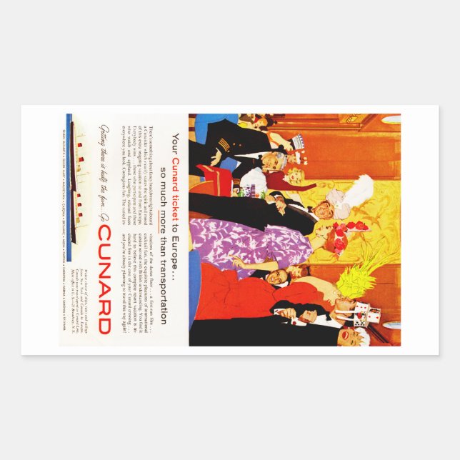 Cunard Queen's Party Ad Rectangular Sticker (Front)