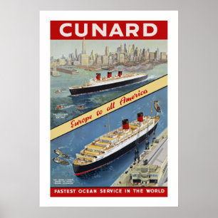 Cunard Queens Poster