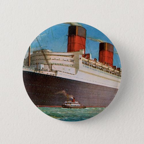Cunard White Star Lines Queen Mary Pinback Button