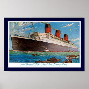 Cunard White Star Line's Queen Mary Poster