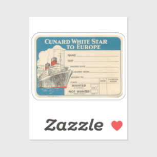 Cunard - White Star Vintage Luggage Label