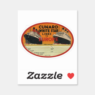 White Star Line (To customize) Oval Sticker, Zazzle