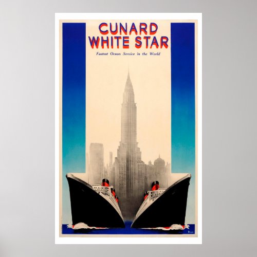 Cunard White Star Vintage Poster