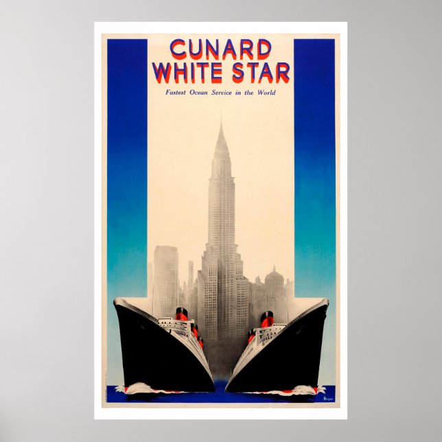Cunard White Star Vintage Poster (Front)