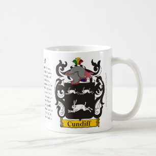 Cundiff, the Origin, the Meaning and the Crest Coffee Mug