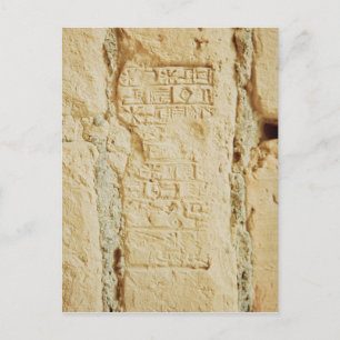 Cuneiform script on a palace wall postcard