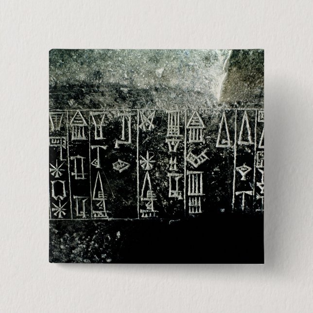 Cuneiform script pinback button (Front)