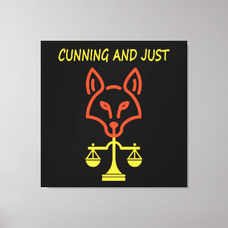 Cunning And Just - Fox Justice Balance Design Canvas Print