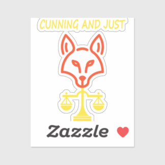 Cunning And Just - Fox Justice Balance Design Sticker