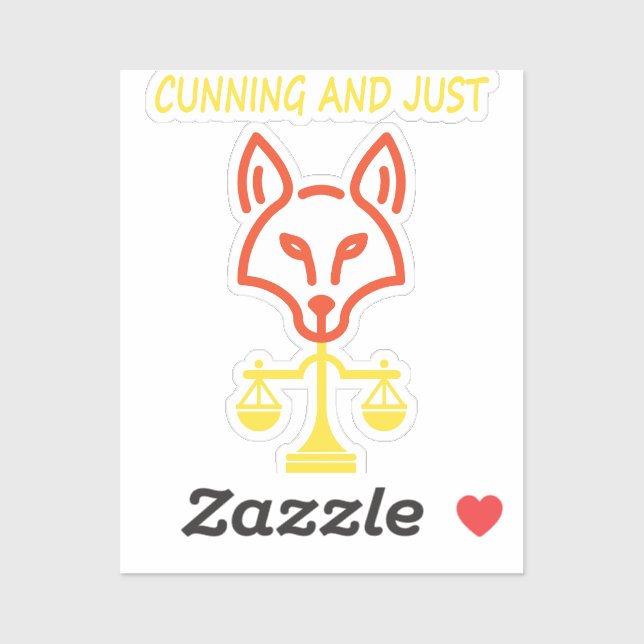 Cunning And Just - Fox Justice Balance Design Sticker (Sheet)