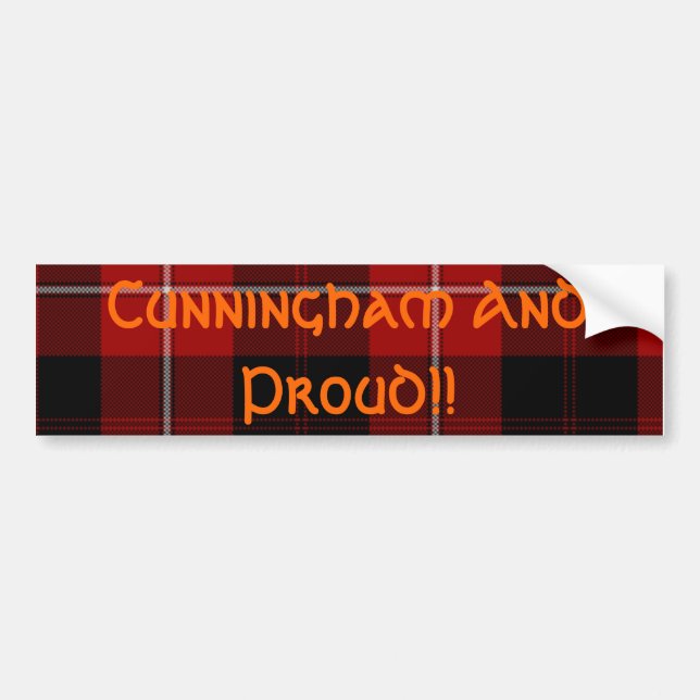 Cunningham And Proud!! Bumper Sticker (Front)