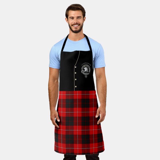Cunningham Clan Badge & Tartan Kilt Apron (Worn)
