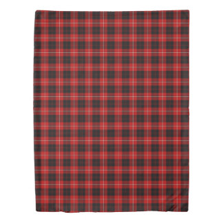 Cunningham Clan Bright Red and Black Tartan Duvet Cover