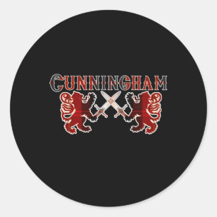 Cunningham Clan Scottish Family Kilt Tan Lion Classic Round Sticker