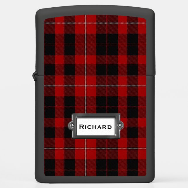 Cunningham Clan Tartan Plaid Zippo Lighter (Front)
