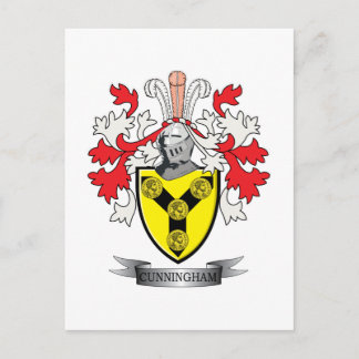 Cunningham Family Crest Coat of Arms Postcard