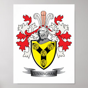 Cunningham Family Crest Coat of Arms Poster