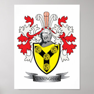 Cunningham Family Crest Coat of Arms Poster