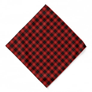 Cunningham Family Red and Black Clan Tartan Bandana